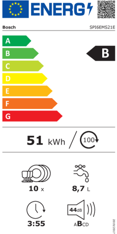 Energielabel Bosch SPI6EMS21E E